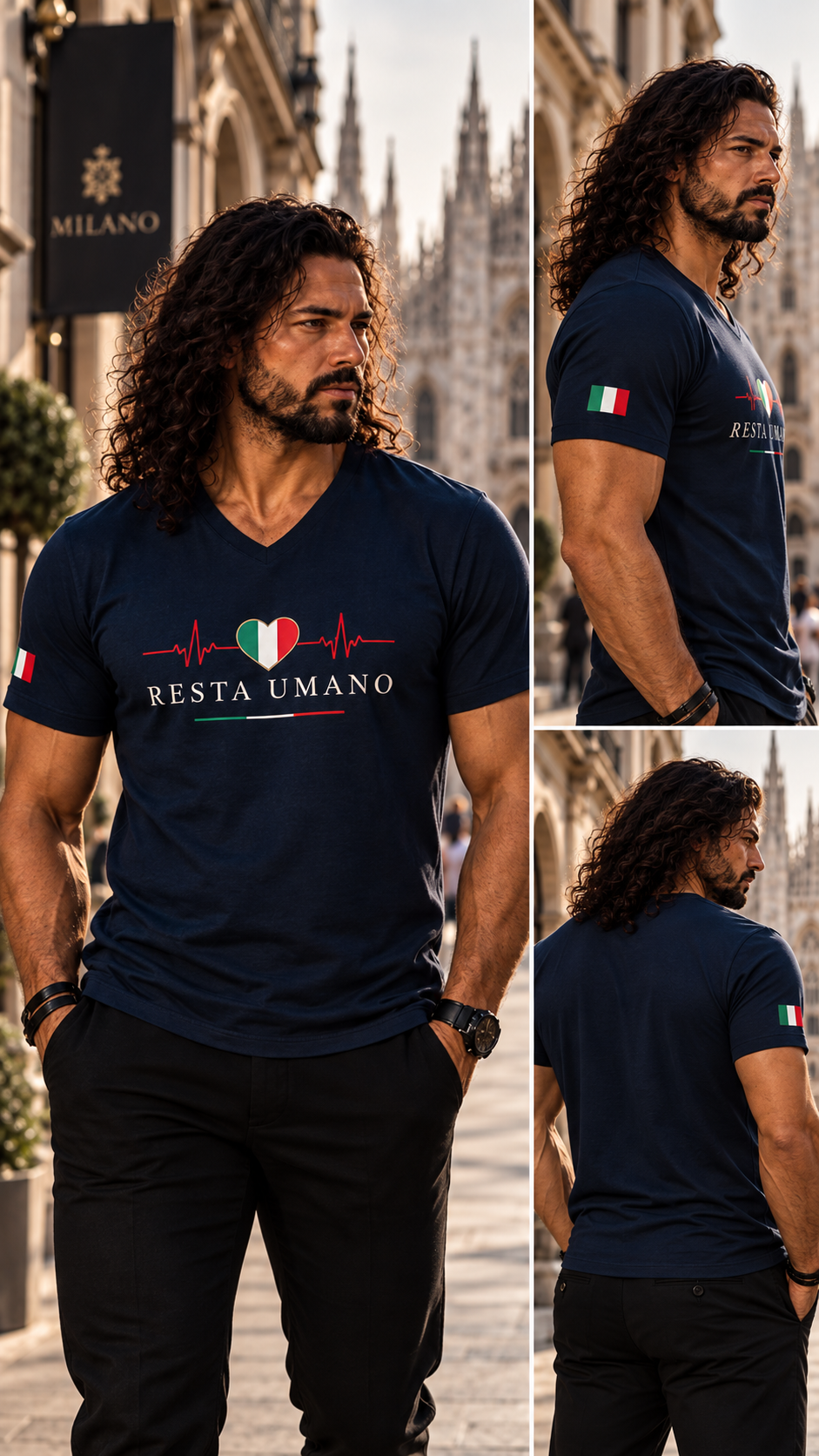 RESTA UMANO Premium V-Neck | Milano Edition